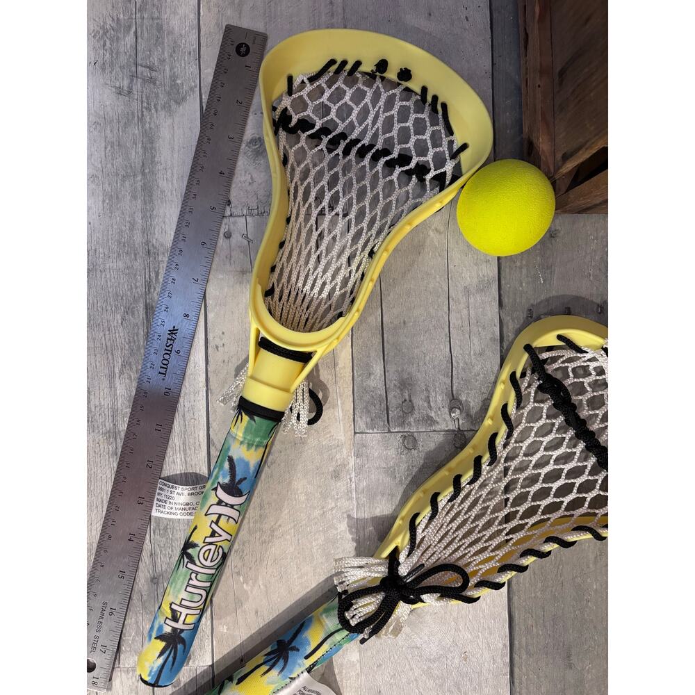 HURLEY Kids Water Lacrosse Sticks Set With Ball Neon Yellow Green